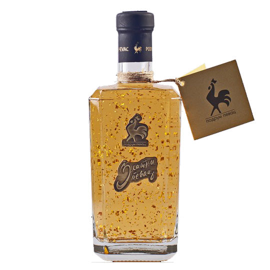 PODRUM PEVAC Quince Brandy with 23 Carat Edible Gold [Zlatni Pevac]